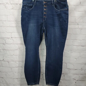 Judy Blue Dark Wash Skinny Fit 5 Button Fly Curvy Womens Jeans Size 22W